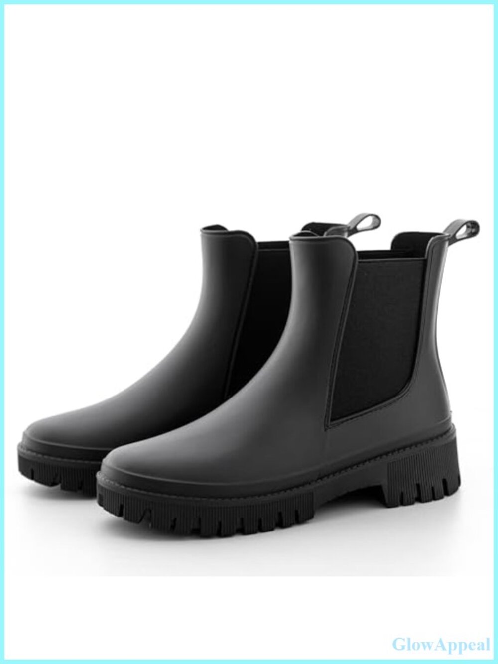 Women's Short Rain Boots Waterproof Chelsea Rain Boots PVC